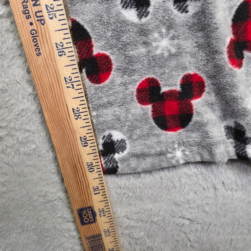 Disney Pajama Pants Womens S Gray Plaid Holiday Fleece Lined Mickey Mouse Lounge - Picture 6 of 11